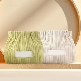 Storage Bags 2 Pcs Elastic Hair Tie Organiser Corduroy Accessory Jewellery Toiletry Bag For Women And Girls