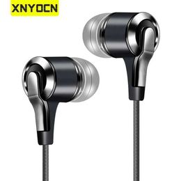 Cell Phone Earphones Xnyocn earphones 3.5mm in ear 1.2m wired control sports headset wired earphones suitable for Honor smartphones with microphones Q240321