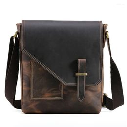 Bag YUPINXUAN Vintage Crazy Horse Leather Shoulder Bags For Men Retro Crossbody