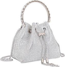 Women's Evening Handbags Silver Rhinestone Purse Sparkling Crossbody Bag Wedding Prom Party Club Purses DHL Shipping