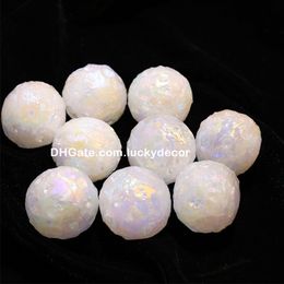 Titanium Rainbow Aura Clear Quartz Moon Sphere Chakra Full Moon Crystal Semiprecious Gemstone Astrology Ball Orb Altar Decorations