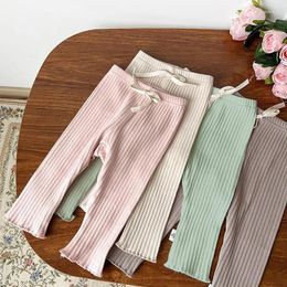 Trousers Baby Girls Spring Solid Leggings Kids Cotton Skinny Pants Children Elastic Slim Bottom Born Stretch Pantyhose