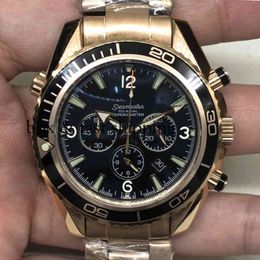 Chronograph SUPERCLONE Watch Watches Wrist Luxury Fashion Designer Automatic Mechanical Six Needle Rose Black Automatic Hl009 Mens montre 58
