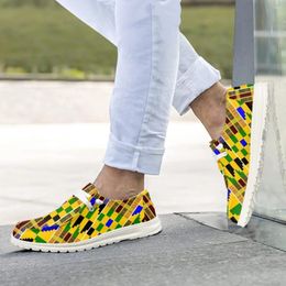 Casual Shoes INSTANTARTS Striped Geometric Graphic Personality Men's Cool Colourful Business Loafers Fashion Design Ladies Soft Sole Flat