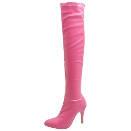 Boots Sexy Elastic Thigh High Boots Women High Heels Overtheknee Boot Female Point Toe White Yellow Fetish Party Long Shoes Big Size