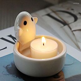 Candle Holders Ghost Holder Ceramics Cartoon Candles Heat Resistant Crafts Home Decoration Halloween Gift