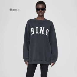 cosplay 24 Autumn/winter New Niche AB Front Letter BING Printing Wash Water Stir Fry Color Hole Loose Fitting Women's Sweater