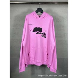 hoodies 23SS Correct Edition B Family Autumn/winter BB Hand Painted Graffiti Casual Loose Instagram Men's and Women's Long Sleeved Hooded Sweater