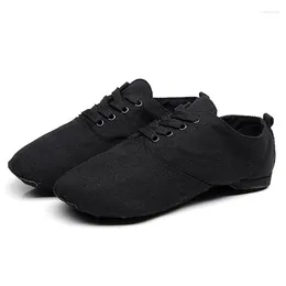 Dance Shoes Men Women Soft Cloth Jazz Gym Indoor Exercise Dancing Boots Black Sneakers