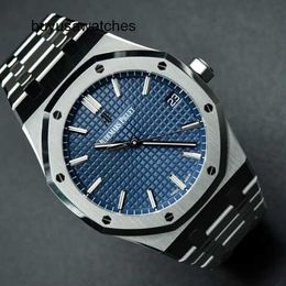 Popular Luxury AP Wrist Watch Mens Watch Royal Oak Series 15500ST Precision Steel Blue Plate 41mm Diameter Automatic Mechanical Business Leisure Watch Single Watch