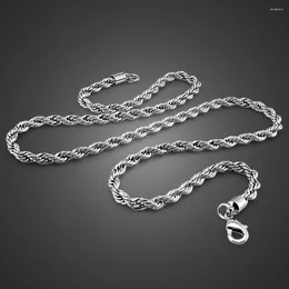 Chains Classic 925 Sterling Silver Hand Woven Chain Men Choker Necklace Width 5 MM Figaro Cuban For Women Jewellery