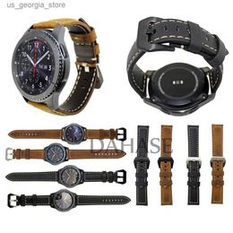 Watch Bands 22mm Genuine Leather Band for Samsung Gear S3 Frontier Classic Strap for Samsung Galaxy 46mm with Release Pins Y240321