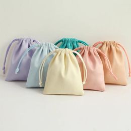 Storage Bags 50pcs Flannel Jewellery Packaging Pouches Chic Purple Wedding Favour Gift Bag Velvet Drawstring Pouch For Cosmetic Makeup