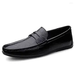 Casual Shoes Men's Genuine Leather Loafers 2024 Mens Slip On Walking Lightweight Handmade Business Men