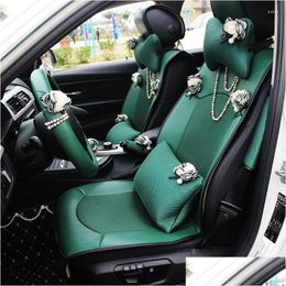 Car Seat Covers Ers Styling Leather Er Pear Flower Interior Accessories Cushion For Women Girls Seats Drop Delivery Mobiles Motorcycl Dhlgu