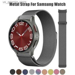 Watch Bands Metal Strap for Samsung 4 5 6 40mm 44mm Band Connector Compatible with 4 Classic No Caps Magnetic Loop Bracelet Y240321