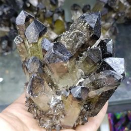 Decorative Figurines 1pc Natural Smoky Quartz Clusters Black Crystals Cluster Reiki Healing Radiation Protection Home Decoration Crafts