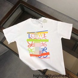 Designer Luo Family Short sleeved T-shirt Men's Pure Cotton American Fashion Brand Top Thin Ice Silk Half Sleeved T-shirt 6OYR