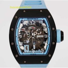 Mens Watch Womens Watch RM Wrist Watch Rm030 Argentina Blue Black Carbon Hollow Date Dynamic Storage Men