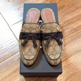 New style COAC SAMIE slippers Slide beach Classic Summer pool Womans sandal sunny loafer brown luxurys Designer sandale cloth Mens travel Flat Sliders Mule