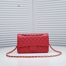 Luxury Designer Bag CC Bags Custom Luxury Brand Handbag Caviar Leather Gold Or Silver Chain Slant Shoulder Black Pink And White Fkrna