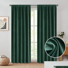 Gardin draperier xtmyi blackout gardiner för vardagsrummet lyxigt grönt veet sovrum fönster behandling draperi färdig droppleverans h dhpyl