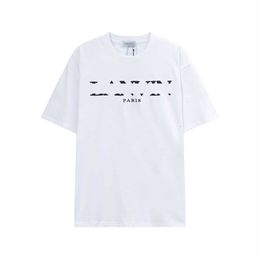 2024 Summer Men's T-shirts Lanvins Designer Short Sleeve Crewneck Tees Fashion Casual Mens and Women's Premium Cotton Quick Dry Sports t Shirts T5j6