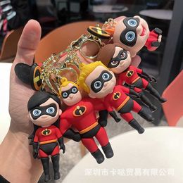 Superman Story KeyChain Anime Cartoon Bag Pendant Doll Car Chain Perifera handgjorda hängande tillbehör bokpåse