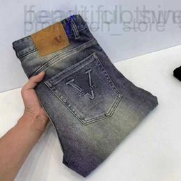 Men's Jeans designer Designer luxury purple jeans brand Fashion Mens Distressed Ripped Bikers Womens Denim cargo Men Black Pants very good GJ7X R3PI