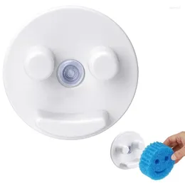 Kitchen Storage Suction Cup Sponge Holder Bathroom Sink Organiser For Round Sponges Holding Smile Self Draining Rack