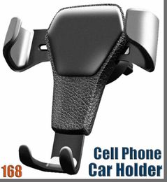 168D Gravity Car Holder For Phone in Car Air Vent Clip Mount No Magnetic Mobile Phone Holder Cell Stand Support For smartphones8025112