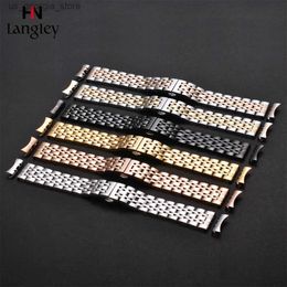 Watch Bands Arc mouth Interface Wristbands 14mm 16mm 18mm 19mm 20mm 21mm 22mm Stainless Steel band For Wrist Straps Y240321