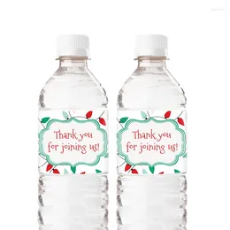 Party Decoration 20PCS Christmas Water Bottle Labels Waterproof 8"x2" Merry Lable For Holiday Favours Wrappers