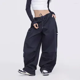Women's Pants Women Y2k Dance Jazz Hip Hop Paratrooper Casual Long Sweatpants Oversized Trousers Drawstring Vibe Baggy Cargo