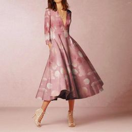 Casual Dresses Women's Elegant V Neck Long Sleeved Wrap Dress For Women Dressy