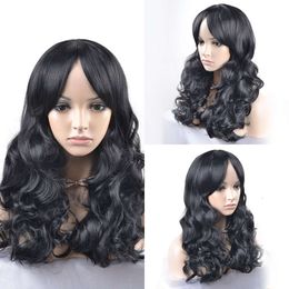 Yiwu Chemical Fiber Temperament High Temperature Silk Fashion Lady Pear Flower Curl Long Wig Face Trimming Headgear