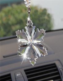 YENTL Car Pendant Transparent Crystal Snowflakes Decoration Suspension Ornaments Sun Catcher Snowflake Hanging Trim Christmas Gift9709689