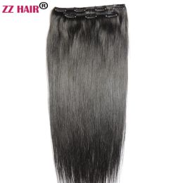 Piece ZZHAIR 100% Human Remy Hair Extensions 16"28" 2pcs Set 100g200g Clipsin Two Pieces Natural Straight 1x20cm 1x15cm