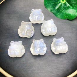 Decorative Figurines Unit One Piece Hand Carvd 14mm To 15mm Natural Blue Moonstone Crystal Healing Nine Tailed Carving For Jewellery