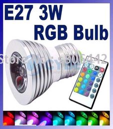 Cheap brand new LED 3W RGB spotlight E27 E14 GU10 Remote Control RGB 16 Colours Flash LED Spot Light BULB LAMP1682068