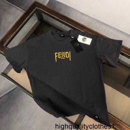 T-shirt a maniche corte in puro cotone firmata Fenjia per l'estate 2024 da uomo T-shirt da ragazzo di marca alla moda per abbigliamento da uomo SJYH