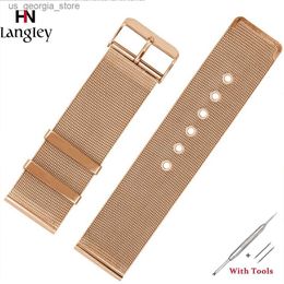 Watch Bands Straps For Men Women band Stainless Steel Mesh Band Buckle 12mm-24mm Rose gold Silver Bands For Wrist Wholesale Y240324