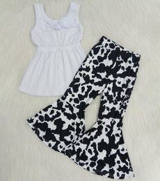 kids boutique clothing girls set summer bell bottom outfits baby girl designer clothes leopard print kids boutique outfits Rts1355346