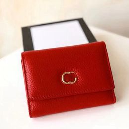 New short wallet features exquisite cowhide craftsmanship multifunctional small wallet that is super practical Womens Wallet Brand Wallet Credit Card black red
