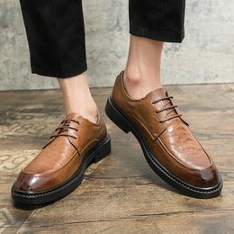 Casual Shoes Italian Luxury Leather For Men Loafers Lace Up British Style Striped Soft Moccasins Arrival