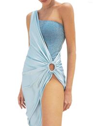Women's Swimwear 2024 Sexy Flash One Piece Swimsuit For Women And Beach Wrap Skirt Dress Female Hollow Out Bathing Suit Beachwear