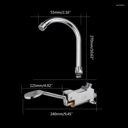 Bathroom Sink Faucets Foot Pedal Control Valve Faucet Kitchen Water Tap Vertical Basin Switch Single Cold P15D