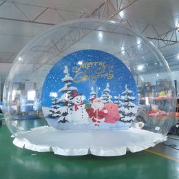 4m dia+1.5m tunnel outdoor activities 2024 photo taking clear inflatable dome bubble tent, Christmas inflatable snow globe with tunnel bubble house001