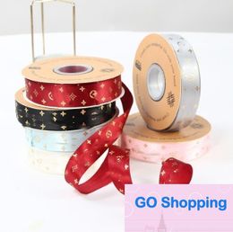 Classic Valentine's Day Gilding Ribbon Lace-up Floral Flower Ribbon Tie-up Bouquet with Cake Gift Packaging Ribbons