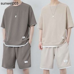 Designer Summer Suit Cool T-shirt Shorts Two-piece Breathable New Ice Silk Products Listed Explosions. 9bq6